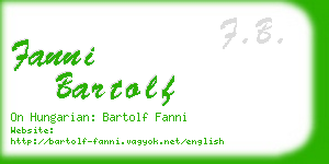 fanni bartolf business card